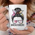 Realtor Life Messy Bun Real Estate Agent Girl Mom Wife Coffee Mug Unique Gifts