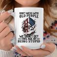 Skull American Flag Dont Mess With Old People We Didnt Coffee Mug Personalized Gifts