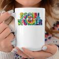 Social Worker Tie Dye Women 2023 School Social Worker Coffee Mug Funny Gifts