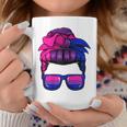 Womens Bisexual Messy Bun Lgbt-Q Cool Subtle Bi Pride Flag Colors Coffee Mug Unique Gifts