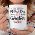 Womens My First Mothers Day As A Grandma Flowers Mothers Day 2023 Coffee Mug Unique Gifts