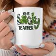 Womens Shamrock One Lucky Teacher St Patricks Day School Coffee Mug Funny Gifts