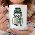 Womens St Patricks Day Messy Bun Lucky Mama Saint Paddys Mom Women Coffee Mug Unique Gifts