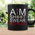 Aim Shoot Swear Repeat Darts Retro Vintage Gift Coffee Mug Gifts ideas