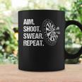 Aim Shoot Swear Repeat Funny Darts Player Coffee Mug Gifts ideas