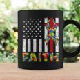Autism Awareness Faith Cross Autistic Usa Flag For Dad Mens Coffee Mug Gifts ideas