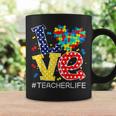Autism Awareness Month Love Heart Puzzle Piece Teacher Life Coffee Mug Gifts ideas