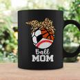 Ball Mom Funny Baseball Soccer Basketball Leopard Mom Coffee Mug Gifts ideas