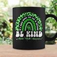 Be Kind Green Ribbon Leopard Rainbow Mental Health Awareness Coffee Mug Gifts ideas