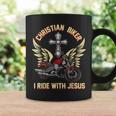 Christian Biker I Ride With Jesus Motorcycle Rider Coffee Mug Gifts ideas