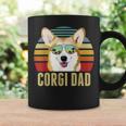 Corgi Dog Dad Vintage Retro Sunset Beach Vibe Fathers Day Coffee Mug Gifts ideas
