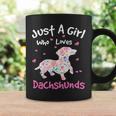 Dachshund Wiener Dog Just A Girl Who Loves Dachshunds Dog Silhouette Flower Gifts Doxie Coffee Mug Gifts ideas