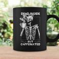 Dead Inside But Caffeinated Skeleton Drinking Coffee Funny Coffee Mug Gifts ideas