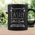 Easily Distracted Cats And Books Funny Gift For Cat Lovers Coffee Mug Gifts ideas