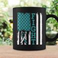 Fight Cervical Cancer Awareness Month White Teal Ribbon Coffee Mug Gifts ideas