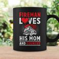 Fireman Loves His Mom And Country Mothers Day Firefighter Coffee Mug Gifts ideas