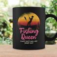 Fishing Queen Damen Tassen mit Angler-Sonnenuntergang und Spruch Geschenkideen