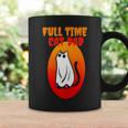 Full Time Cat Dad Halloween Funny Black Cat Wearing Ghost Halloween Cat Dad Coffee Mug Gifts ideas