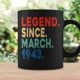 Funny 80 Years Old Gifts March 1943 Vintage 80Th Birthday Coffee Mug Gifts ideas