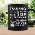Funny Fishing HuntingGift Men Dad Father Distressed Coffee Mug Gifts ideas