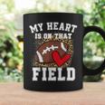 Funny My Heart Is On That Field Football Mom Leopard Coffee Mug Gifts ideas