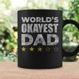 Funny Worlds Okayest Dad - Vintage Style Coffee Mug Gifts ideas
