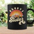 Groovy Sister Retro Rainbow Colorful Flowers Design Coffee Mug Gifts ideas
