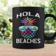 Hawaiian Funny Beach Vacation Summer Pineapple Hola Beaches Coffee Mug Gifts ideas