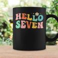 Hello Seven 7 Year Old 7Th Birthday Girl Age 7 Bday Groovy Coffee Mug Gifts ideas