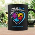 I Wear Blue For My Brother Kids Autism Awareness Sister Boys Coffee Mug Gifts ideas