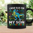 I Wear Blue For My Son Autism Awareness Dinosaur For Dad Mom Coffee Mug Gifts ideas