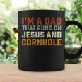Im A Dad That Runs On Jesus Cornhole Christian Vintage Gift Coffee Mug Gifts ideas