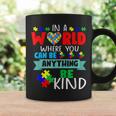 In A World Where You Can Be Anything Be Kind Autism Hand Coffee Mug Gifts ideas