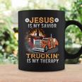 Jesus Is My Savior Truckin Is My Therapy Coffee Mug Gifts ideas