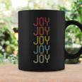 Joy Retro Wordmark Pattern Vintage Personalized 70S Coffee Mug Gifts ideas