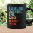Legendary Awesome Epic Since March 2008 Vintage Birthday Coffee Mug Gifts ideas