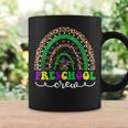 Leopard Rainbow Preschool Crew Teacher Funny Mardi Gras Coffee Mug Gifts ideas