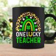 Leopard Shamrock One Lucky Teacher St Patricks Day 2023 Coffee Mug Gifts ideas
