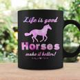 Life Is Good Horses Make It Better Horse Equestrian Coffee Mug Gifts ideas