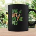 Life On The Veg Funny Vegan Slogan Plant Power Cute Graphic Coffee Mug Gifts ideas