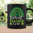 Luckiest Teacher Ever Rainbow Shamrock St Patricks Day Coffee Mug Gifts ideas