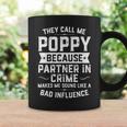 Mens Fathers Day Gift They Call Me Poppy Because Partner In Crime Coffee Mug Gifts ideas