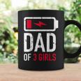 Mens Funny Fathers Day Tired Girl Dad Of Three Girls Low Ba Coffee Mug Gifts ideas