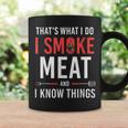 Mens Funny Grilling - Smoke Meat I Know Things - Bbq Coffee Mug Gifts ideas