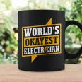 Mens Funny Worlds Okayest Electritian Gift Husband Dad Men Coffee Mug Gifts ideas