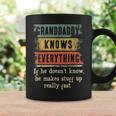 Mens Granddaddy Knows Everything Grandpa Fathers Day Gift Coffee Mug Gifts ideas