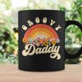 Mens Mens Groovy Daddy Retro Rainbow Colorful Flowers Design Coffee Mug Gifts ideas