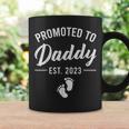 Mens Promoted To Daddy Est 2023 Funny Gift For First Time Dad Men Coffee Mug Gifts ideas