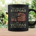 Mens Proud Im Stepdad And A Veteran Nothing Scares Me Stepfather Coffee Mug Gifts ideas