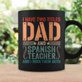 Mens Vintage Fathers Day I Have Two Titles Dad & Spanish Teacher Coffee Mug Gifts ideas